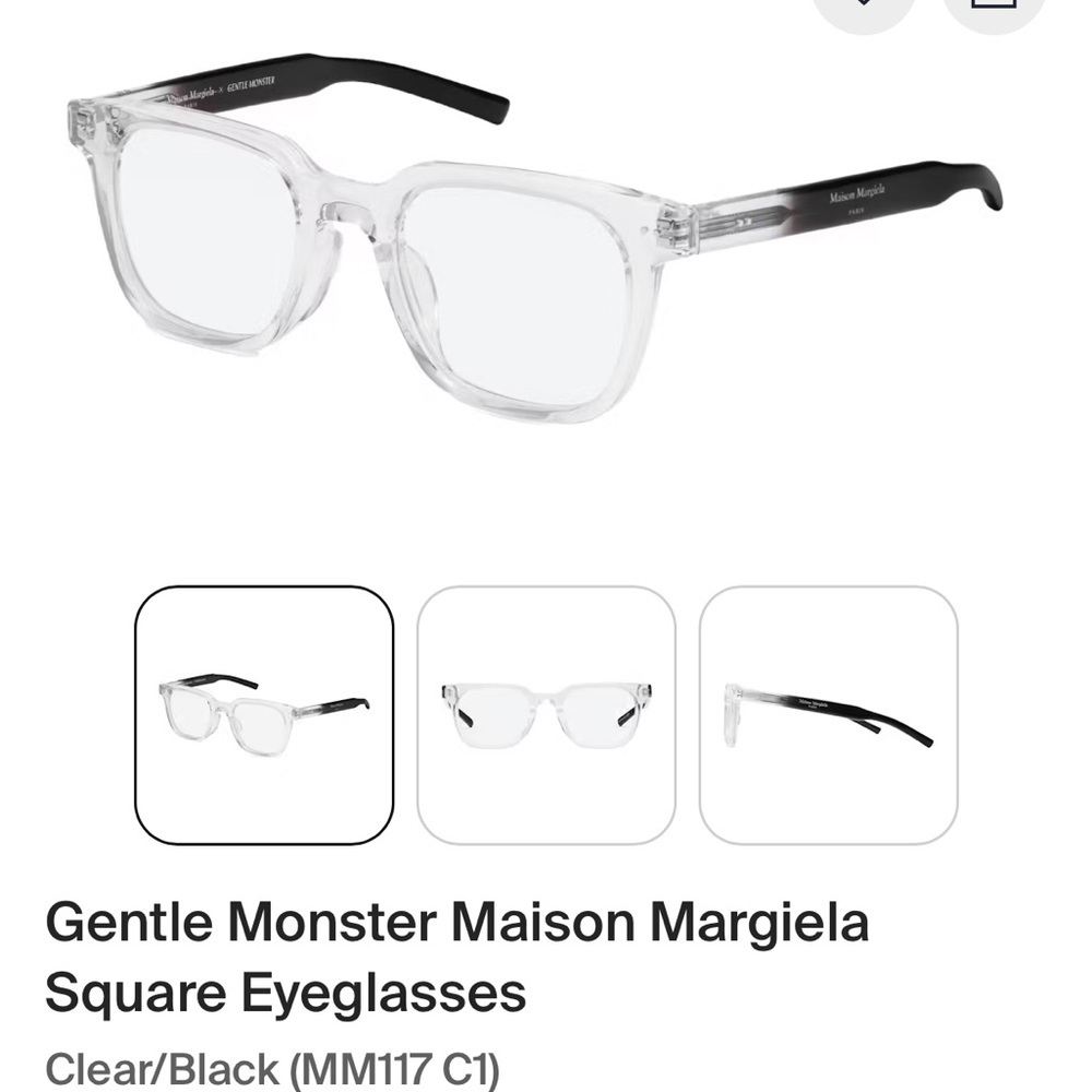 Maison Martin Margiela Clear and Black Eyeglasses